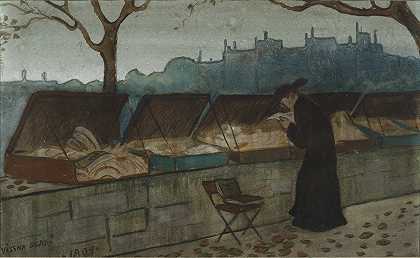 枯萎的叶子`Withered Leaves (1904) by Ivar Arosenius