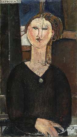 安东尼亚洲`Antonia (Circa 1915) by Amedeo Modigliani