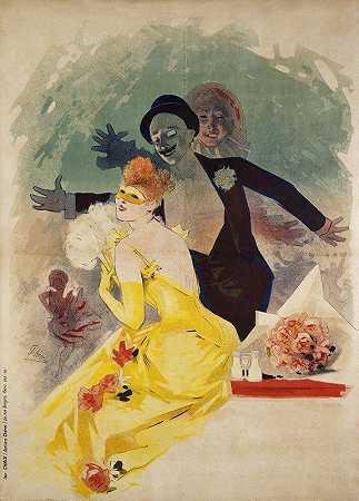 歌剧，嘉年华1892，第一个蒙面球`Opéra, Carnaval 1892, 1er Bal Masqué (1892) by Jules Chéret