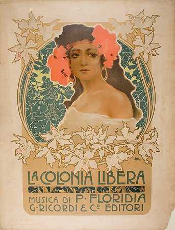Colonia Libera.`La Colonia Libera (before 1903) by Leopoldo Metlicovitz