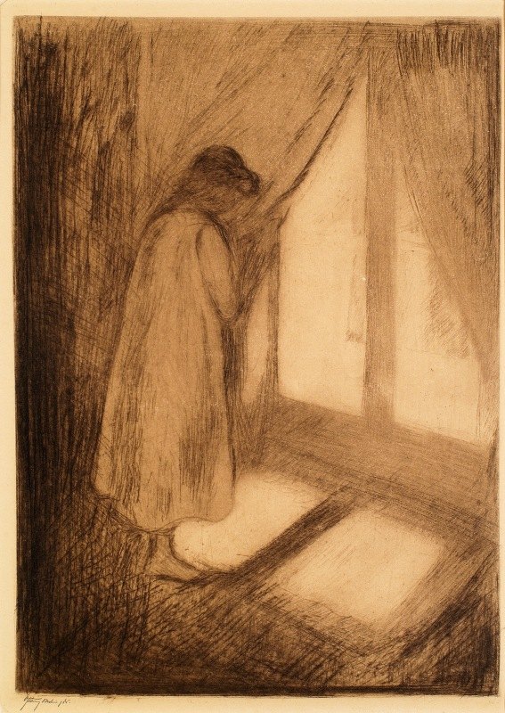 窗口的女孩`
The Girl at the Window (1994)  by Edvard Munch