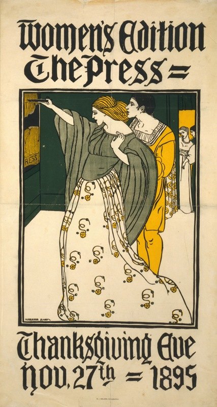 妇女;S版 – 新闻感恩节夏娃，11月27日`
Womens edition – The Press Thanksgiving eve, Nov. 27th (1895)  by Marianna Sloan