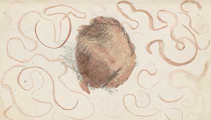 碗amgeven门krullende lijnen`Bol omgeven door krullende lijnen (1892) by Julie de Graag
