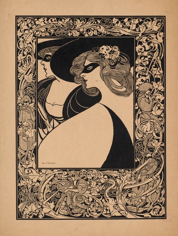 两个蒙面的女人`
Two masked women (1890~1920)  by Will Bradley