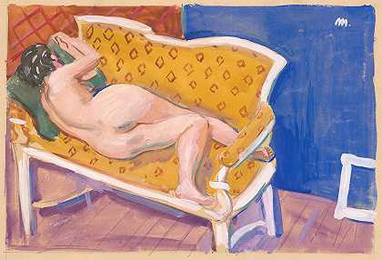 躺椅`Reclining Nude by Cyprián Majerník