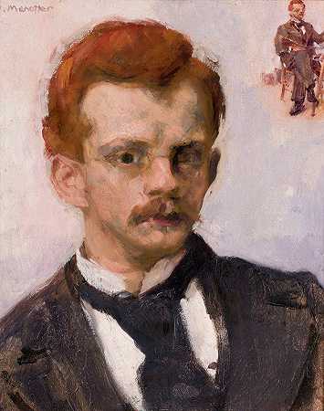 自画像`Self~Portrait (circa 1898) by Józef Mehoffer