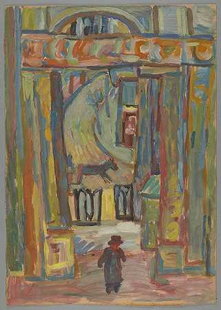 Człowiekna tlewejīcia做香港`Człowiek na tle wejścia do ogrodu (1934) by Sasza Blonder