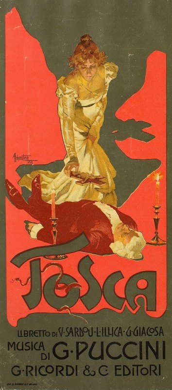 托斯卡`Tosca (1899) by Adolfo Hohenstein