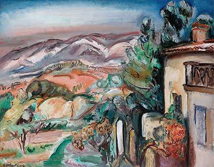景观（土伦）`Paysage (Toulon) (1924) by Emile Othon Friesz