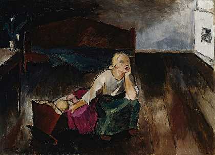 催眠曲`Lullaby (1921) by Alvar Cawén