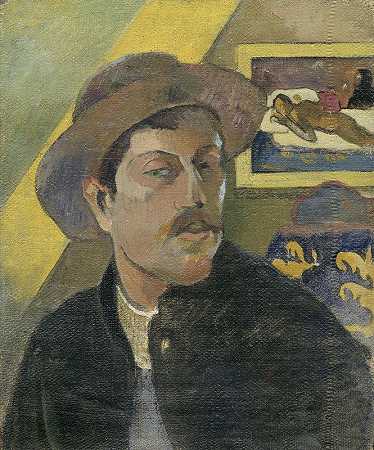 与帽子的自画像`Self~portrait with a hat (1893 ~ 1894) by Paul Gauguin