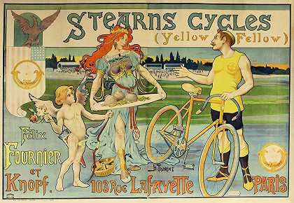 Stearns循环`Stearns Cycles (c.1900) by Henri Thiriet