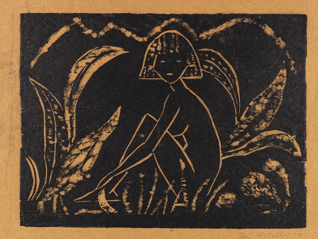 `Mädchen zwischen Blattpflanze (1912) -