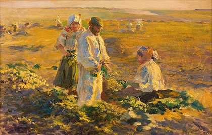 甜菜升降`Beet~Lifting (1893) by Leon Wyczółkowski