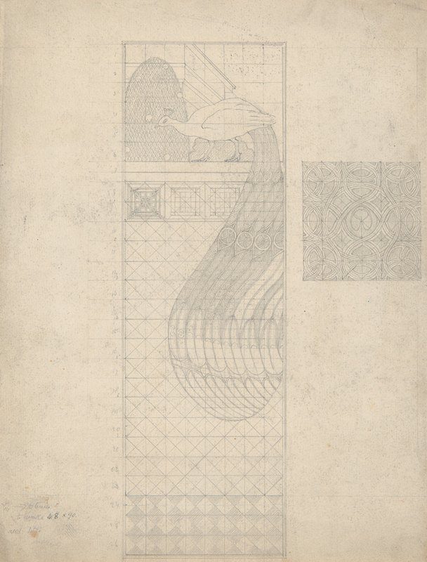 `Design for Peacock Panel and a Tile (1911–24) -