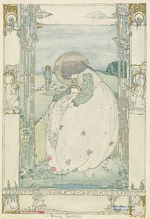 我祈祷你听到我的巢的歌。`I pray you hear my song of a nest. (1914) by Jessie M. King