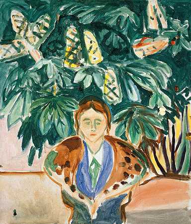 在栗树下面`Under the Chestnut Tree (1937) by Edvard Munch
