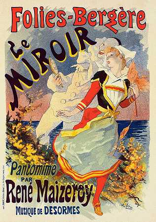 镜子`Le Miroir (1899) by Jules Chéret