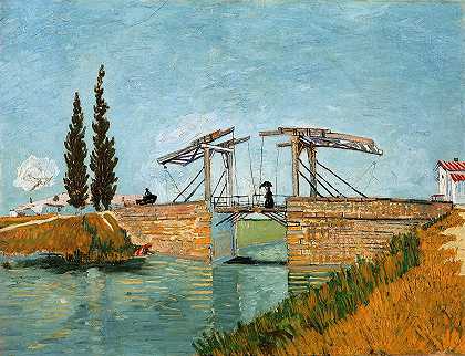 朗洛斯桥在阿尔勒斯`Langlois Bridge at Arles (1888) by Vincent van Gogh