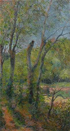 柳树`Les Saules (1885) by Paul Gauguin