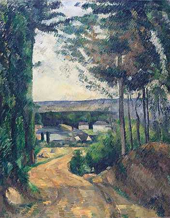 通往湖的道路`Road leading to the lake (1880) by Paul Cézanne