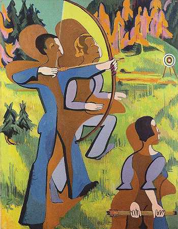 弓箭手`archers (1935 ~ 1937) by Ernst Ludwig Kirchner