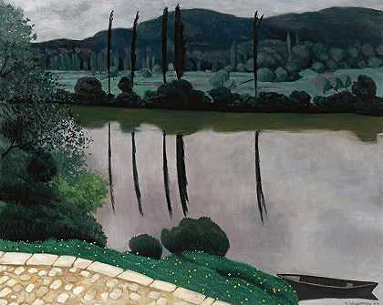vitrac的Dordogne`The Dordogne In Vitrac (1925) by Félix Vallotton