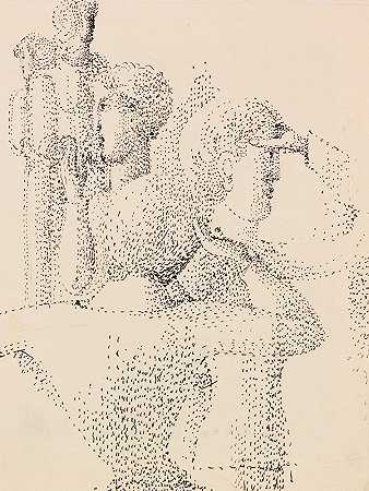Gruppe Picilillier`Gruppe pointilliert (1930) by Oskar Schlemmer