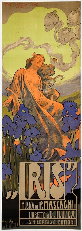 鸢尾花，musica di p.mascagni`Iris, Musica Di P.Mascagni (1898) by Adolfo Hohenstein