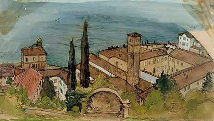 卢加诺`Lugano (1903) by Albert Edelfelt