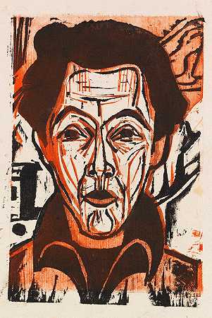 selbstportriait.`Selbstportrait (1926) by Ernst Ludwig Kirchner