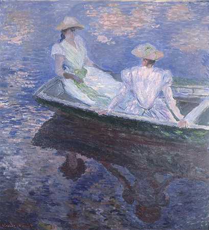 在船上`On The Boat by Claude Monet