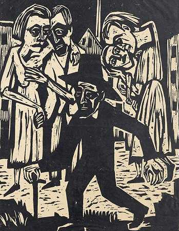 Der Fremde（Der Mann，Der Die Stadt Durchstrefift）`Der Fremde (Der Mann, der die Stadt durchstreift) (1924~25) by Hermann Scherer