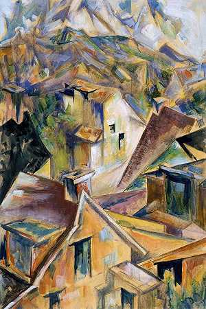 山坡`Hillside (1919) by Preston Dickinson