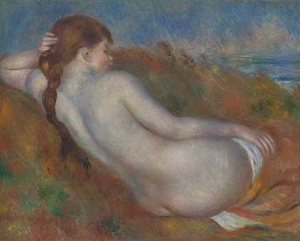 躺椅`Reclining Nude (1883) by Pierre-Auguste Renoir