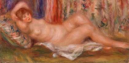 裸体女人斜倚（躺在后面的裸体女人）`Nude Woman Reclining (Femme nue couchée sur le dos) (c. 1917–1919) by Pierre-Auguste Renoir