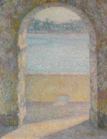 海门，Villefranche-sur-mer`La Porte De La Mer, Villefranche~Sur~Mer (1926) by Henri Le Sidaner