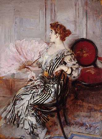 托里夫人肖像，歌剧院的舞蹈家`Portrait de Madame Torri, danseuse à lOpéra (1900) by Giovanni Boldini