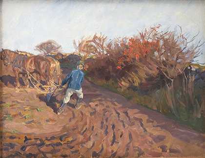 耕地转`The Ploughman Turns (1898 – 1902) by Peter Hansen