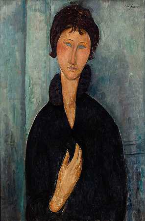 blue`Femme aux yeux bleus (1918) by Amedeo Modigliani