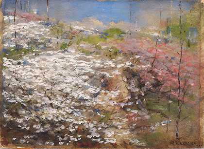 开花领域`Field Of Blossoms (1927) by William Henry Holmes