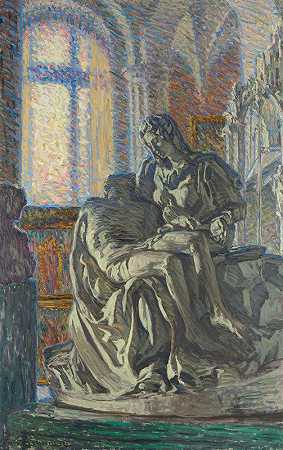 Michelangelo;Pietà.`Michelangelos Pietà (1913) by Gerda Wallander