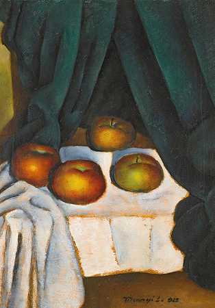 静物与水果`Still Life With Fruit (1923) by Lajos Tihanyi