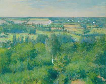 yeres的山谷`La Vallée De Lyerres (1877) by Gustave Caillebotte