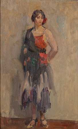 常设女孩`Standing girl (ca. 1930) by Isaac Israëls