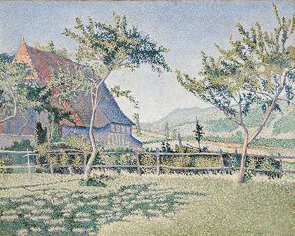 Comblat-Le-Château，草地（草地），Opus 161`Comblat~le~Château, the Meadow (Le Pré), Opus 161 (June–July 1887) by Paul Signac