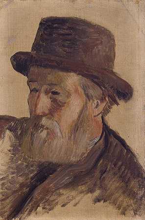 一个人的肖像`Portrait of a Man (c. 1880) by Paul Gauguin