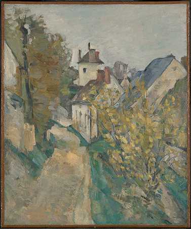 在Auvers-sur-oise博士博士的房子`The House of Dr. Gachet in Auvers~sur~Oise (1872–73) by Paul Cézanne