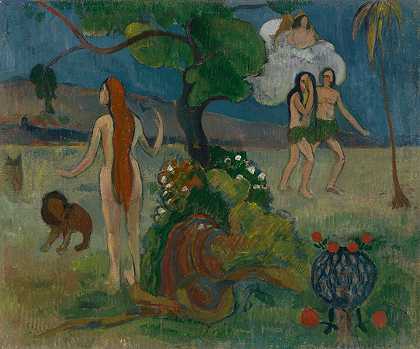 天堂丢失了`Paradise Lost (ca. 1890) by Paul Gauguin