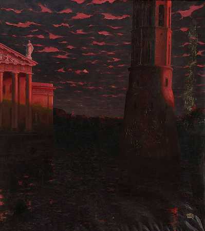 维尔纽斯 – 大教堂钟楼`Vilnius – Cathedral Bell Tower (1904) by Kazimierz Stabrowski